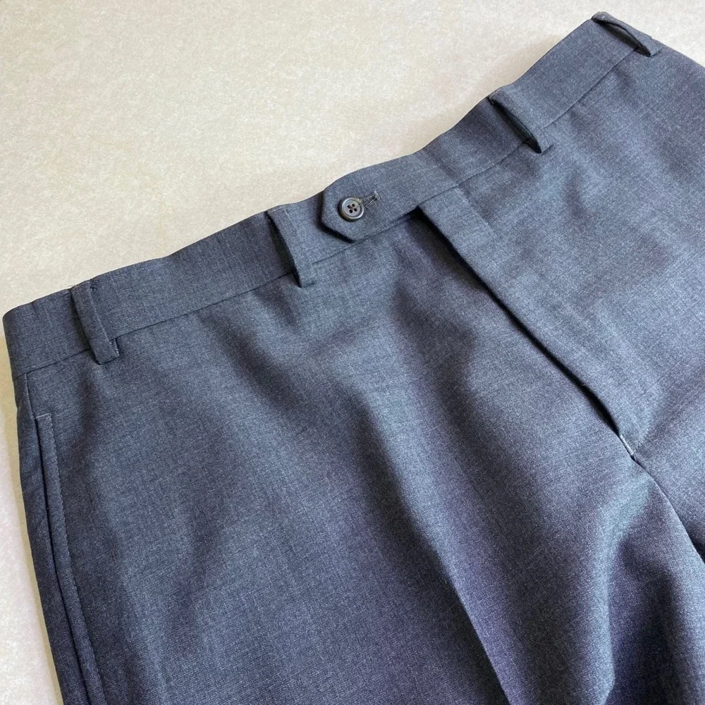 Lauren Ralph Lauren Mens 36W 30L Dress Pants Charcoal Gray 100% Wool-Lightweight